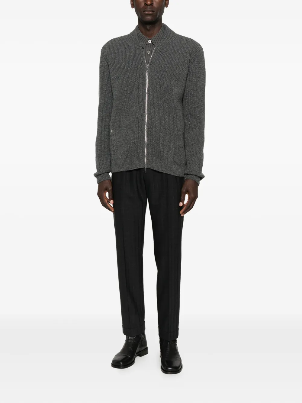 Zanone ribbed zip-up cardigan | Cardigans | Image 2