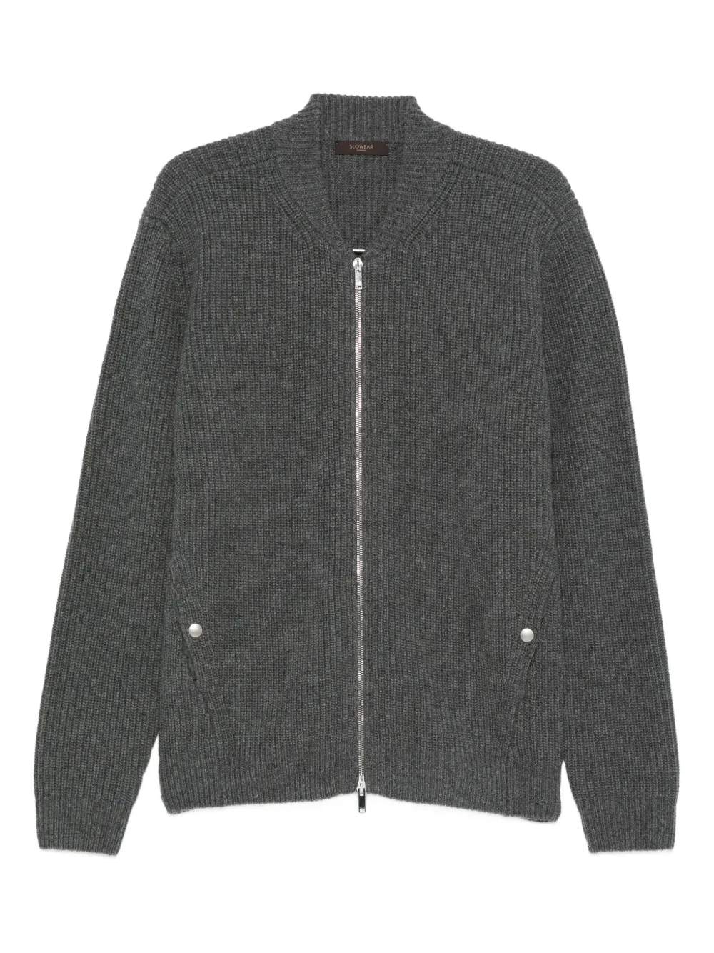 Zanone ribbed zip-up cardigan | Grey | Image 1