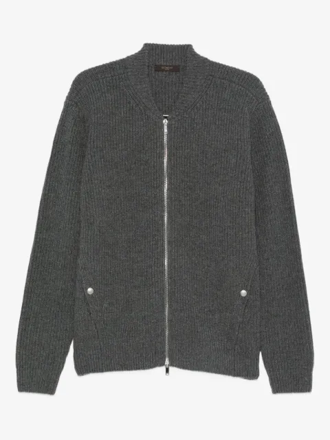 Zanone ribbed zip-up cardigan