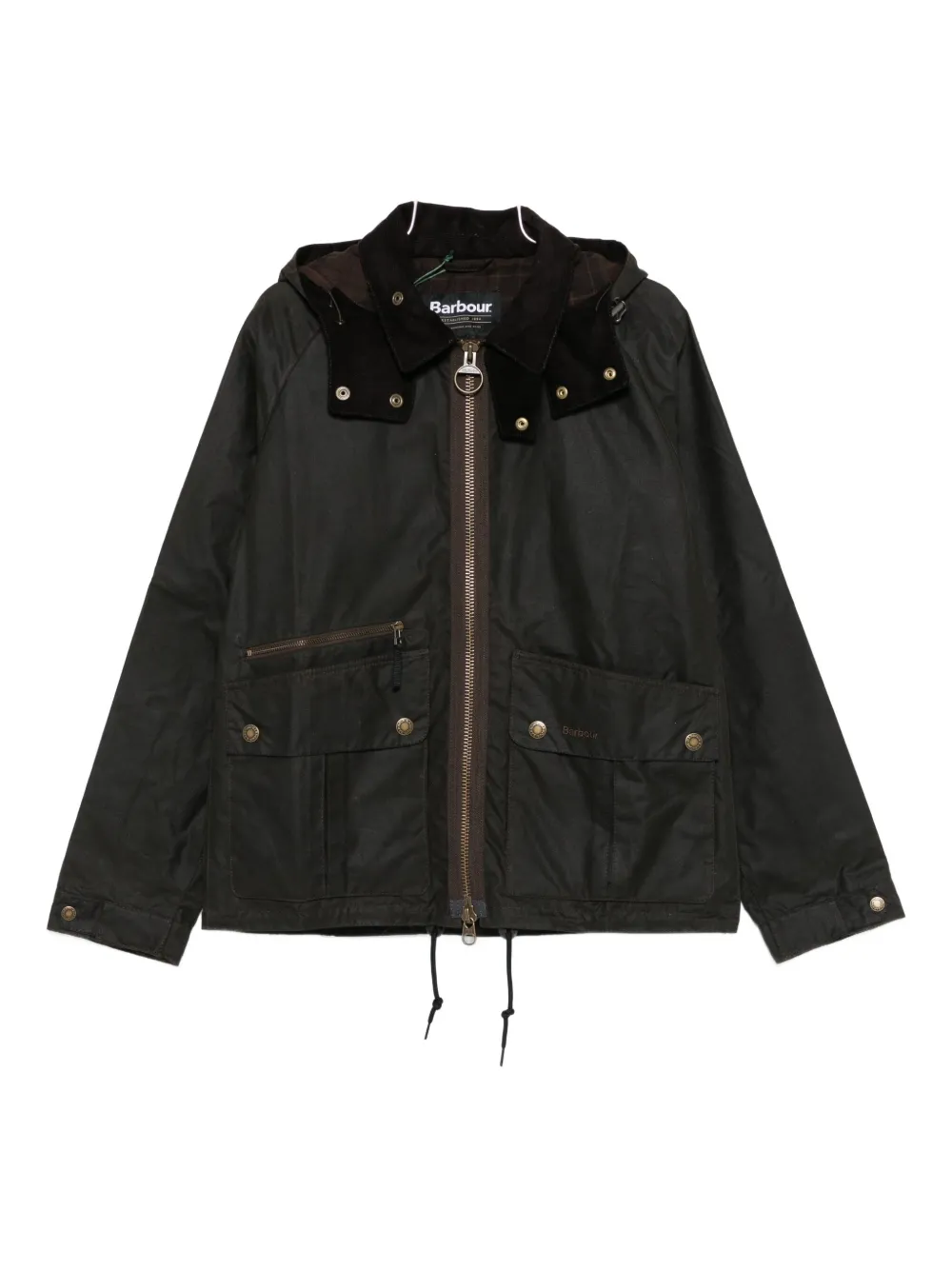 Barbour Flap-pocket Hooded Jacket In Black