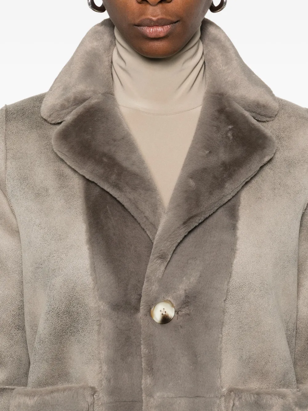 Betta Corradi Reversible Patch-pocket Coat In Gray
