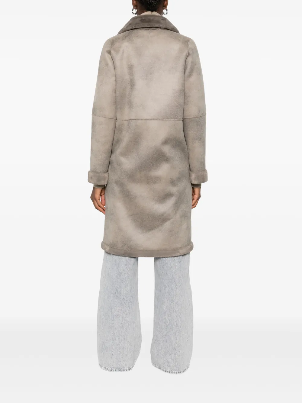 Betta Corradi Reversible Patch-pocket Coat In Gray