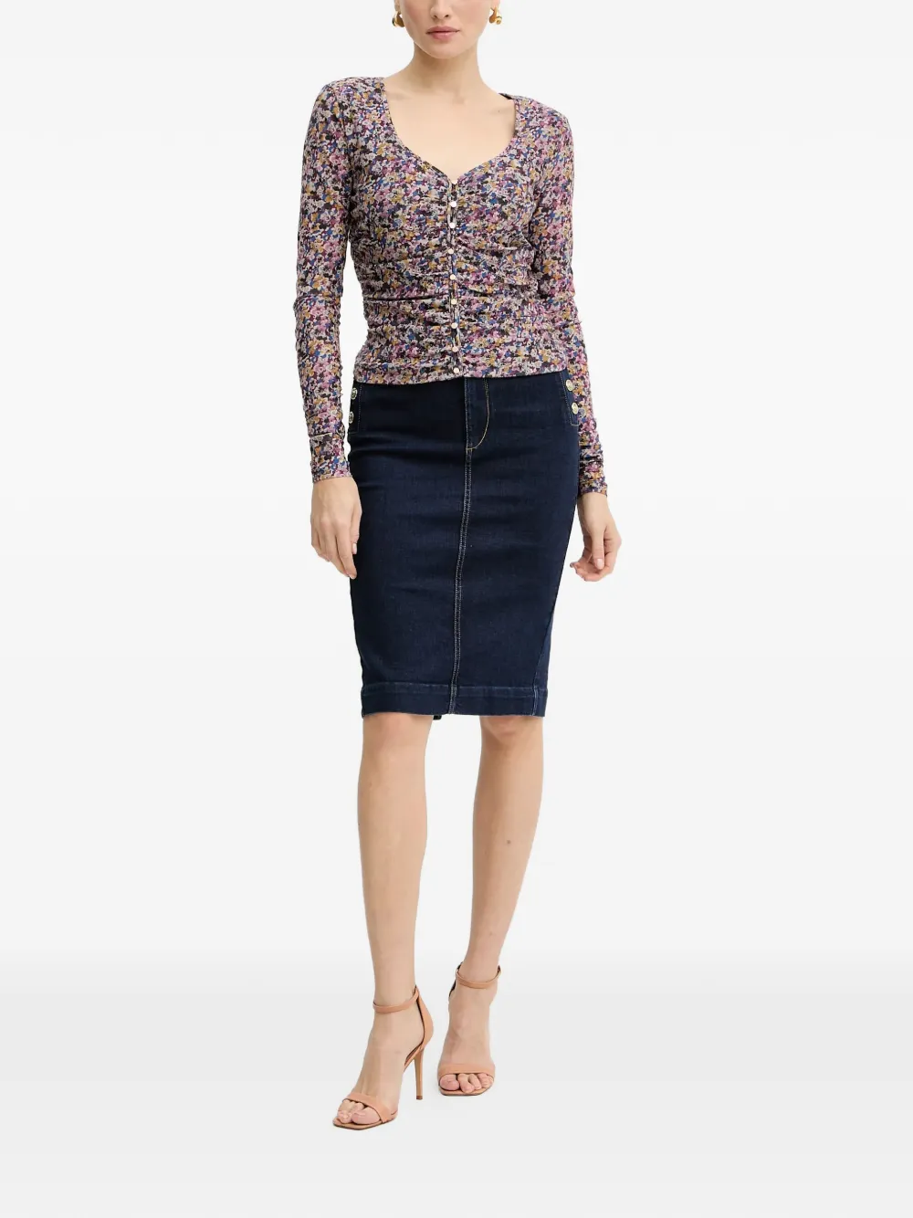  Liu Jo Floral Buttoned Blouse - Purple 