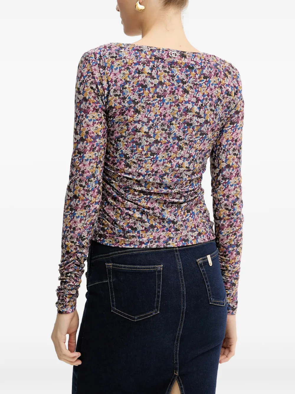  Liu Jo Floral Buttoned Blouse - Purple 