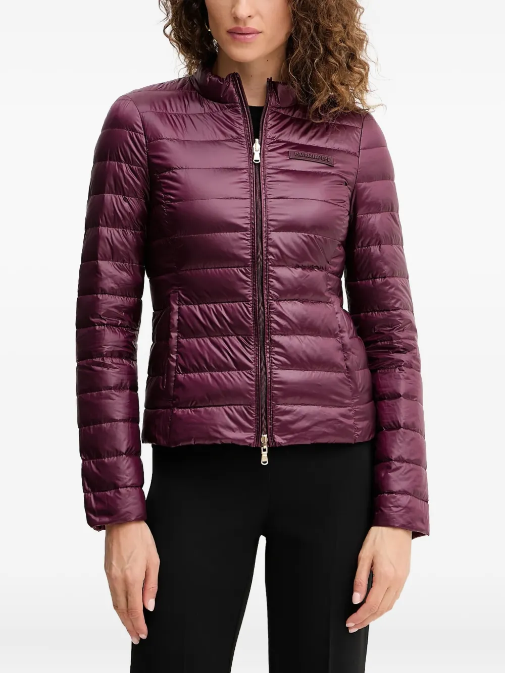 Patrizia Pepe Gewatteerd jack met rits Rood