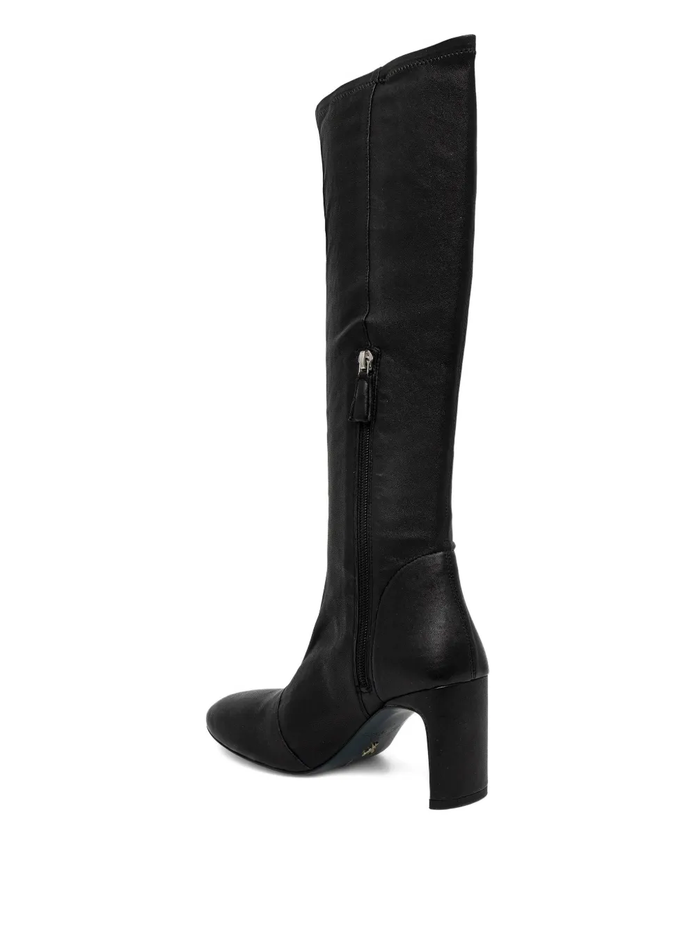 Patrizia Pepe 75mm zip-fastening round-toe boots Zwart