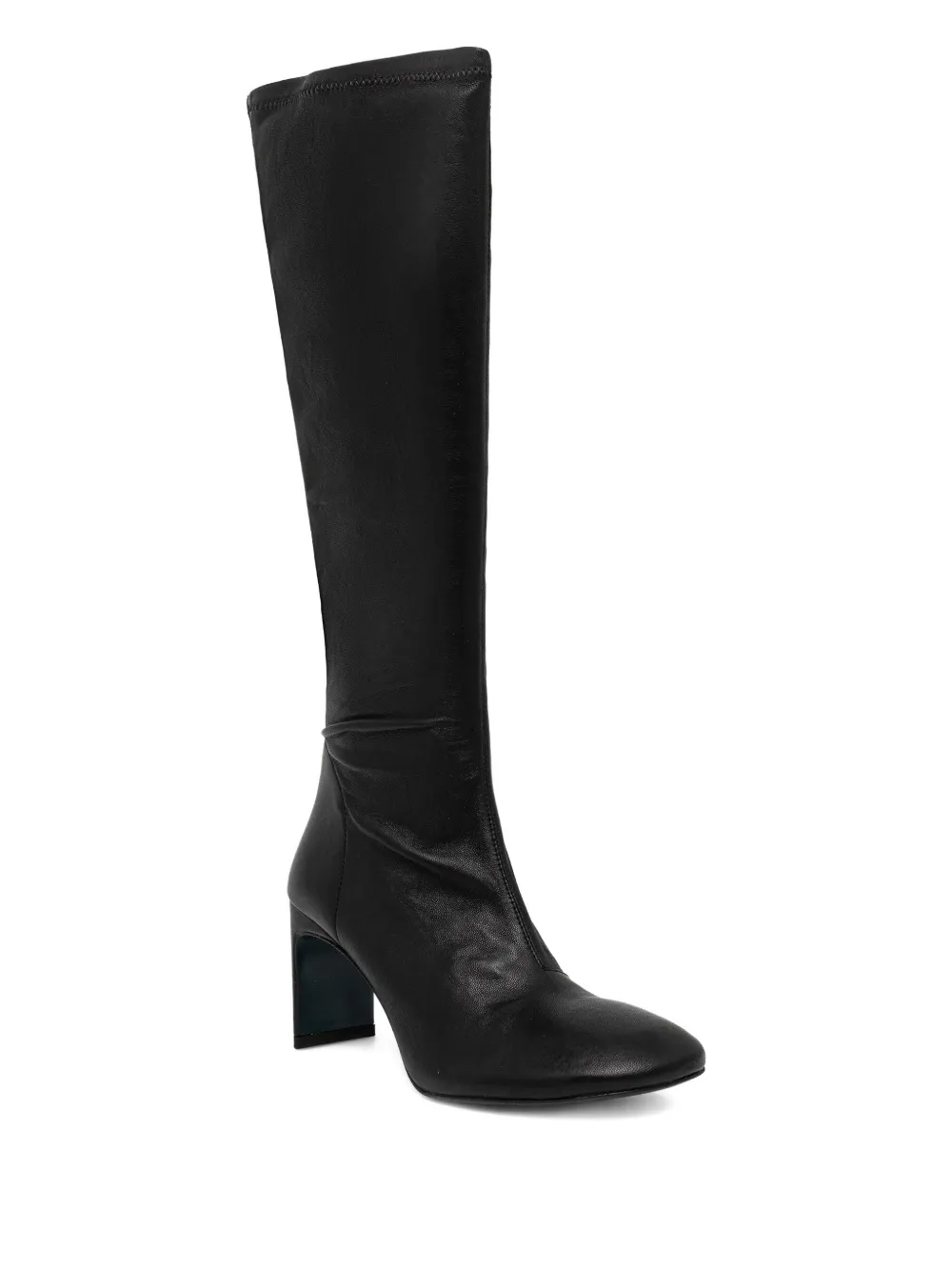Patrizia Pepe 75mm zip-fastening round-toe boots Zwart