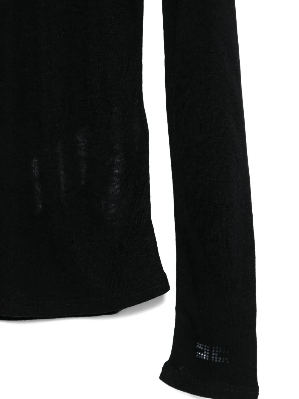 Elisabetta Franchi La Mia Bambina Top met hoge hals en lange mouwen Zwart