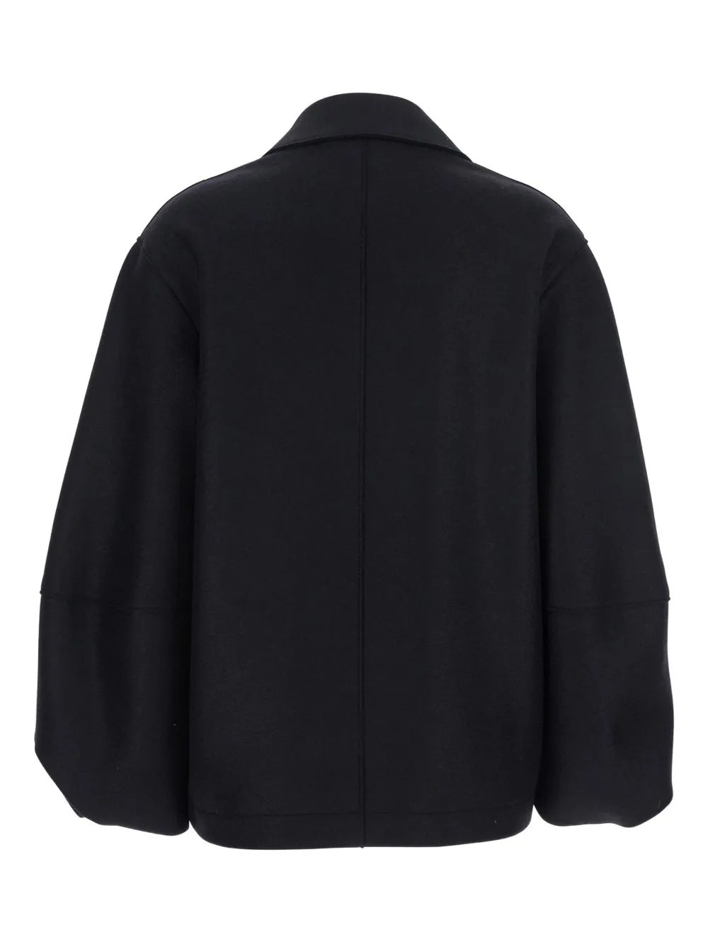 Harris Wharf London Black Jacket With Wide Collar And Balloon Sleeves In Wool Woman In Black