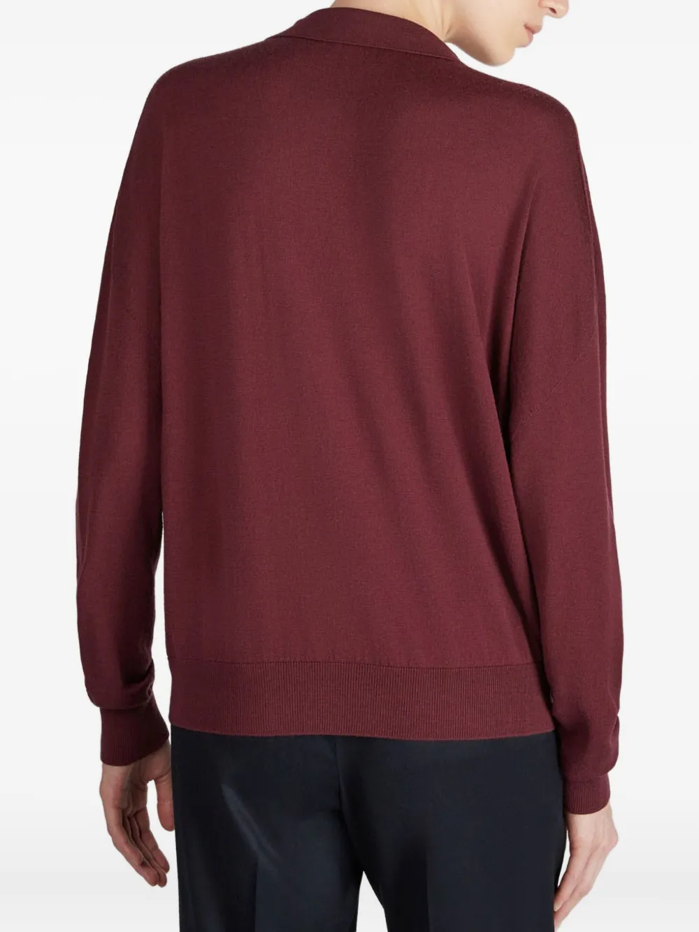 Zanone Wide Fit V Neck Polo Shirt In Flexwool Clothing In Red