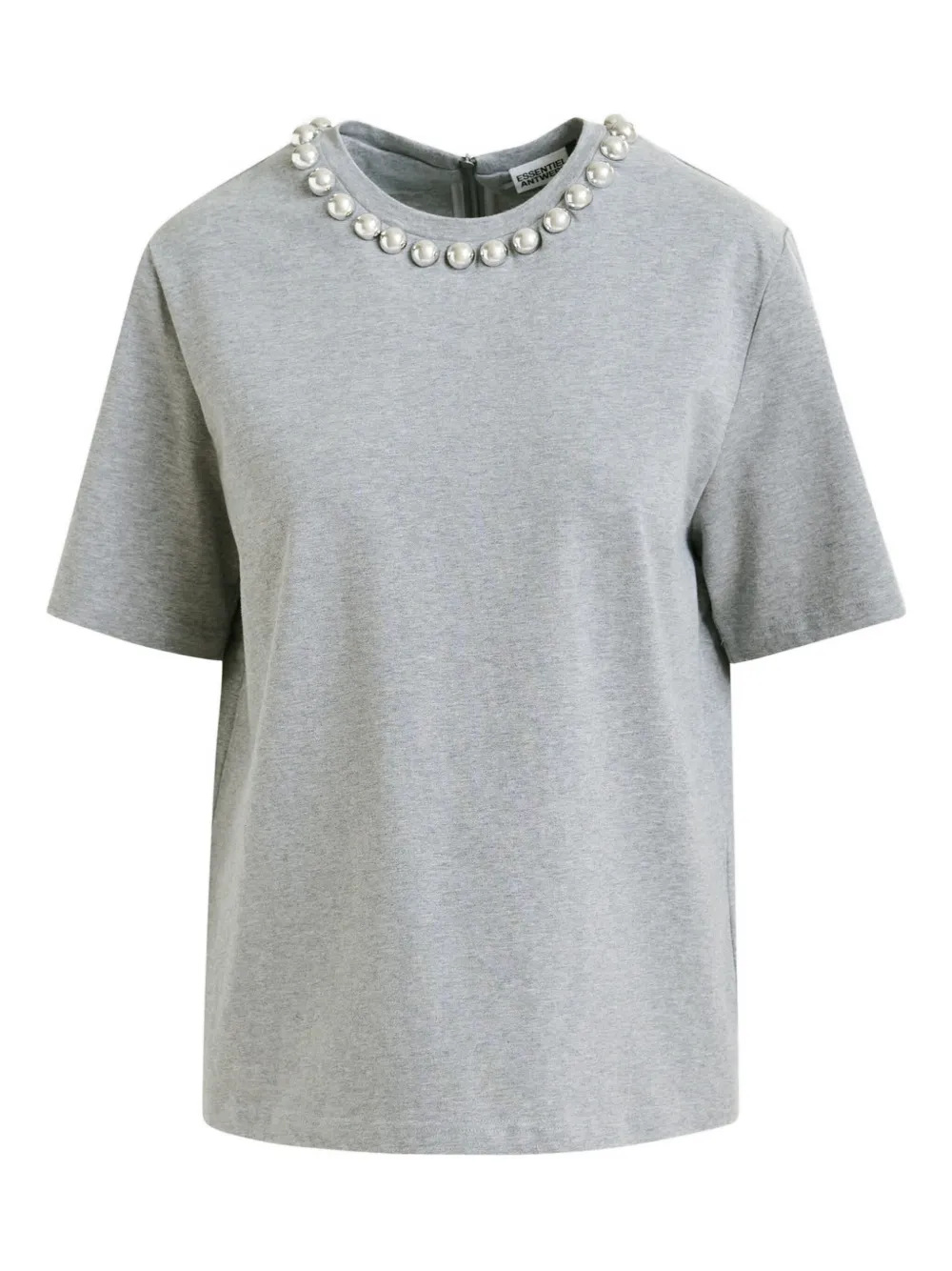 Essentiel Antwerp Pearl-embellished T-shirt In Gray