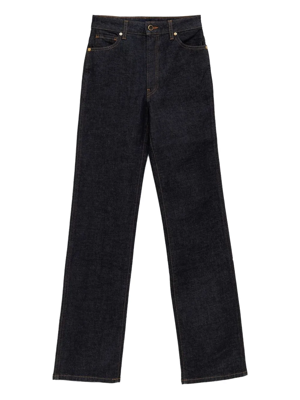 Khaite Danielle Enameled Button Jeans In Black