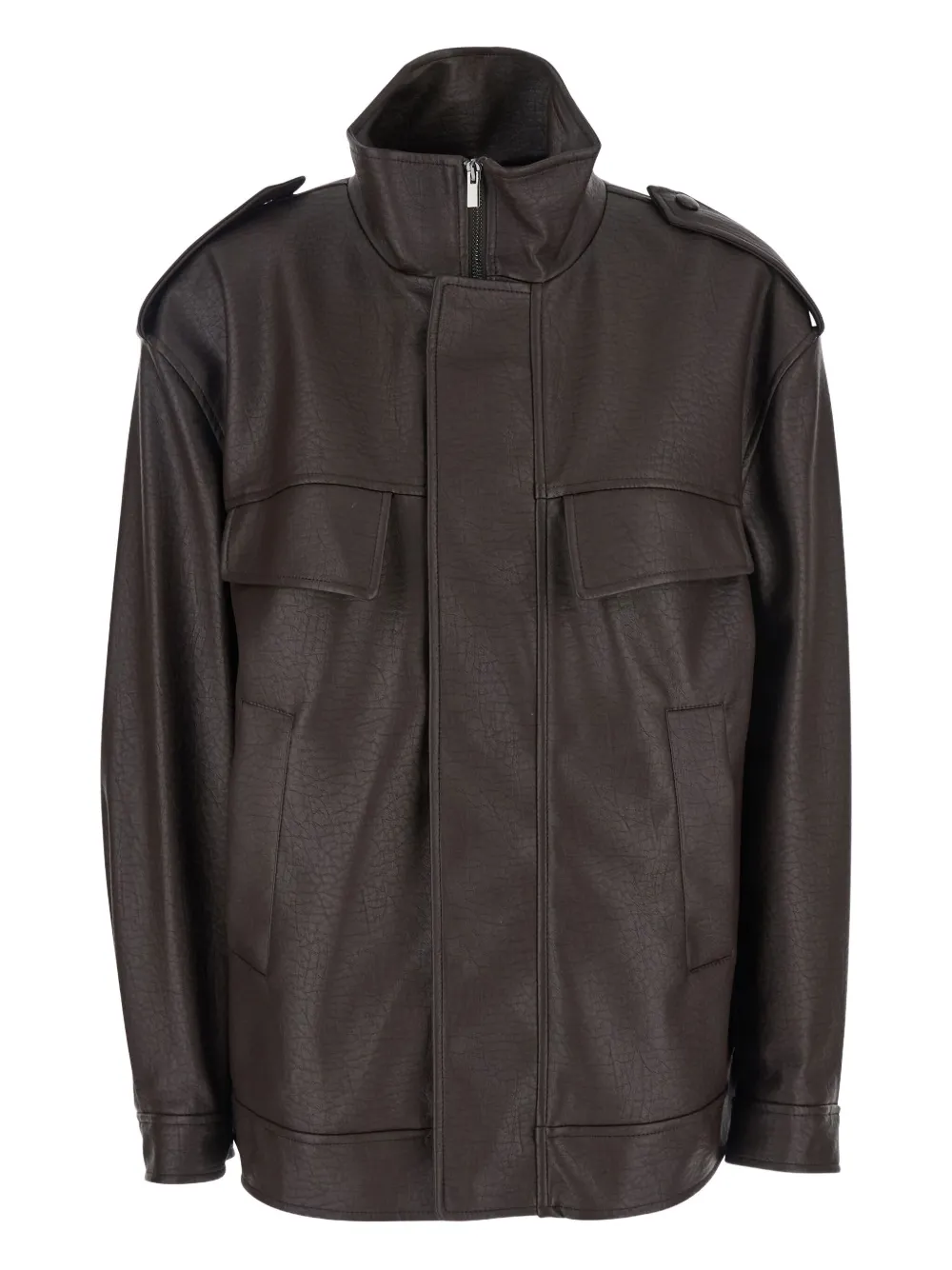 RAME flap-pocket zip-front jacket | Brown | Image 1