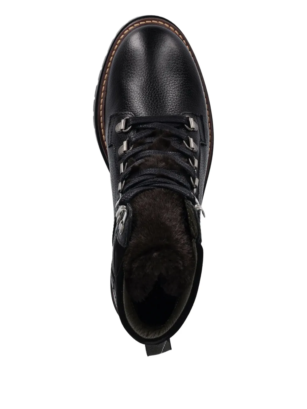 Barbour Faux-fur Trim Lace-up Boots In Black