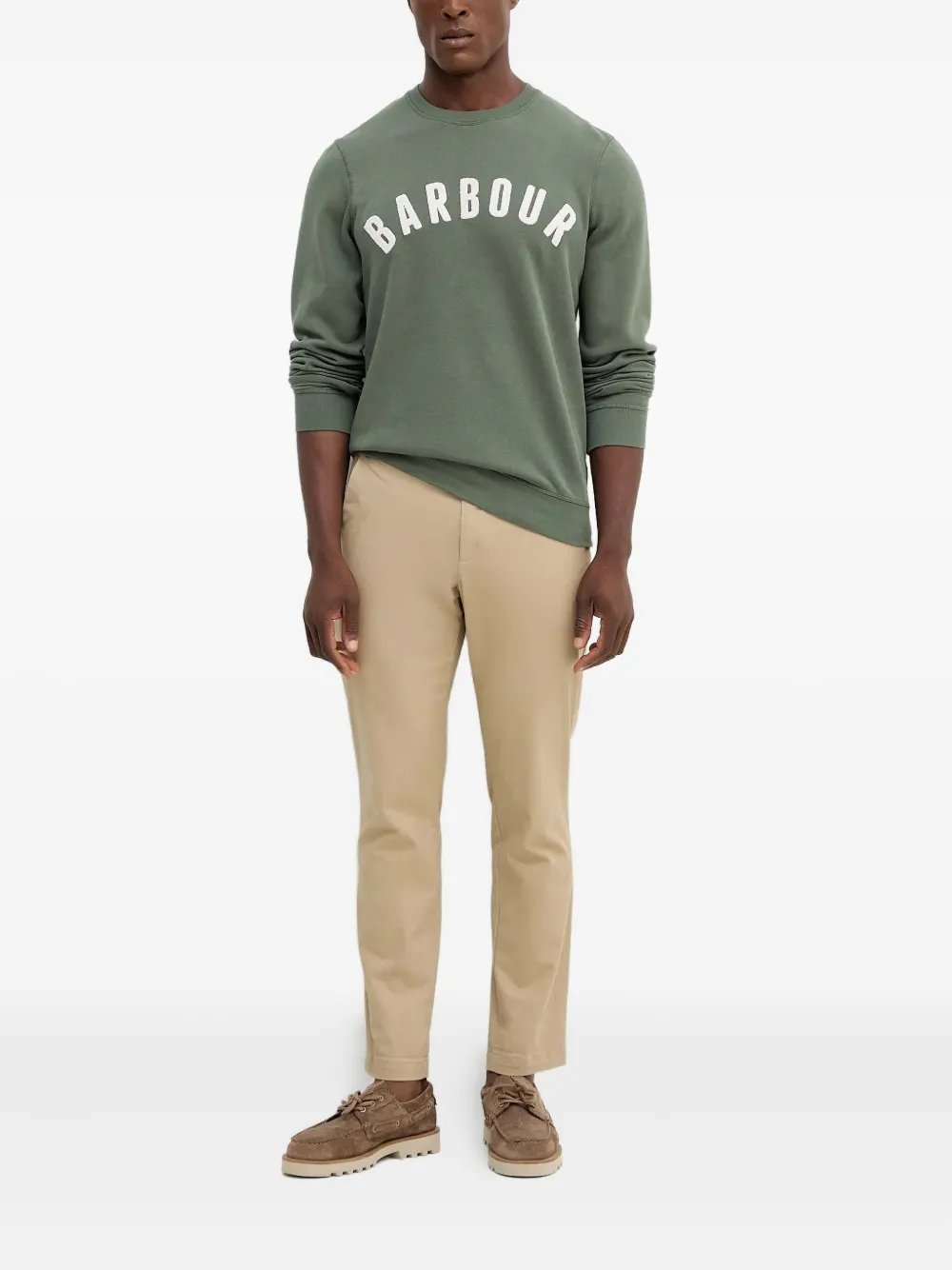Barbour Prep sweater met ronde hals en logo - Groen