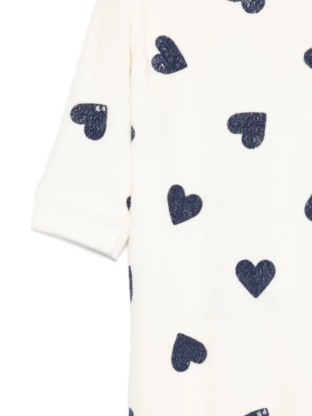 Petit Bateau Heart-print Babygrow In White
