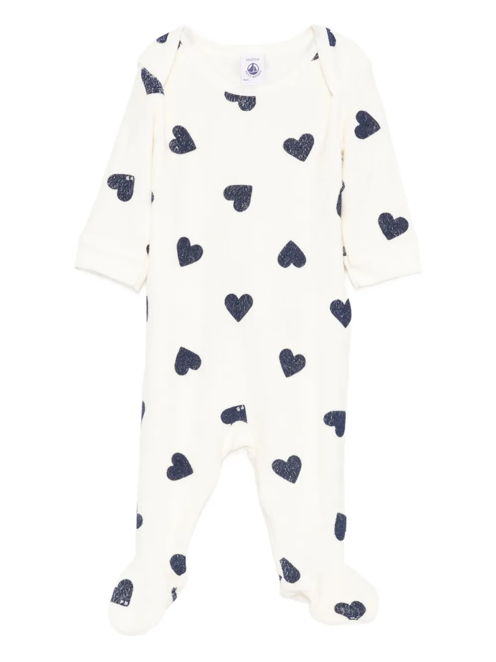 Petit Bateau heart-print babygrow | White | Image 1