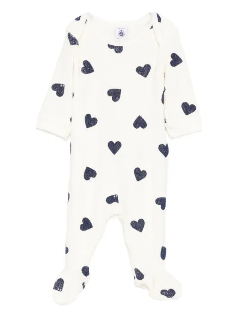 Petit Bateau heart-print babygrow