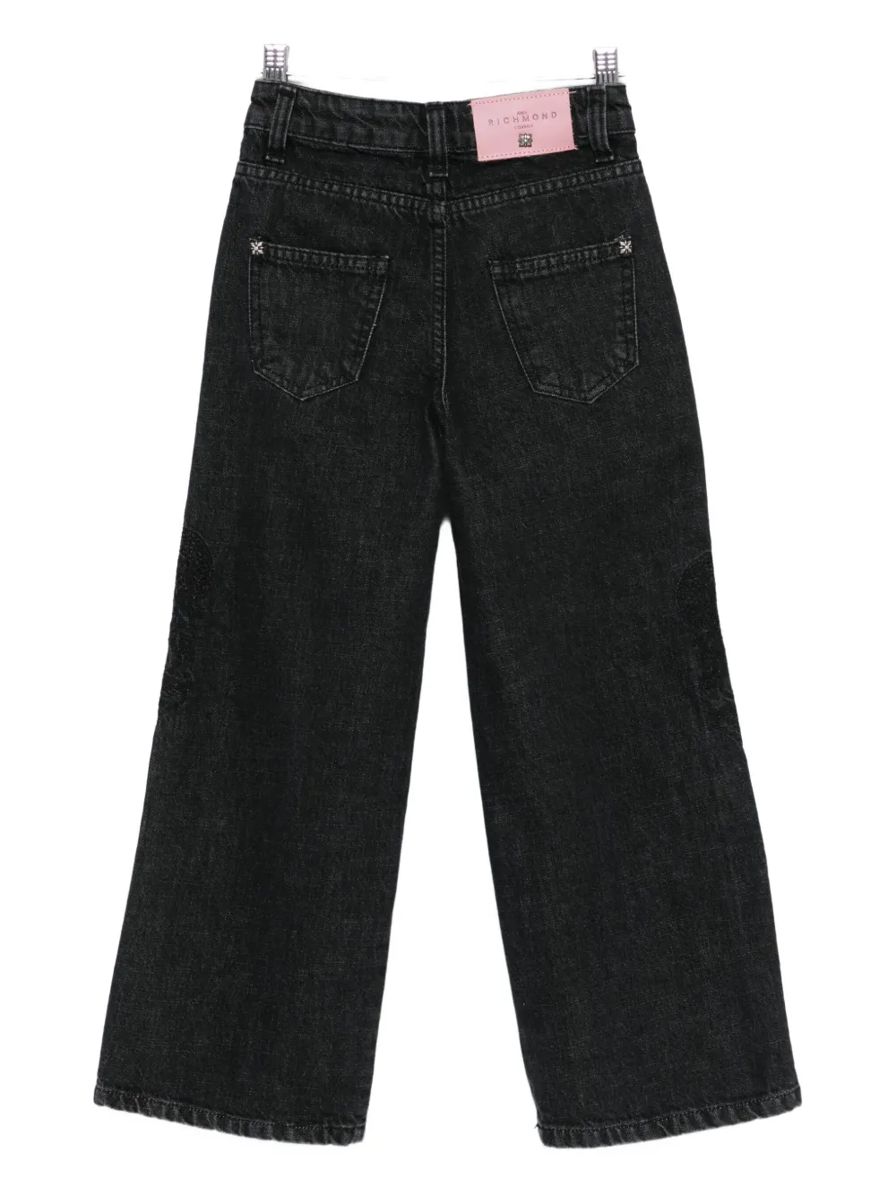 John Richmond Junior Logo-patch Denim Trousers In Black