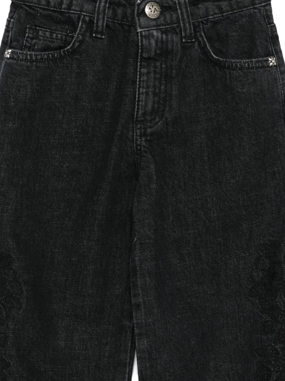 John Richmond Junior Logo-patch Denim Trousers In Black