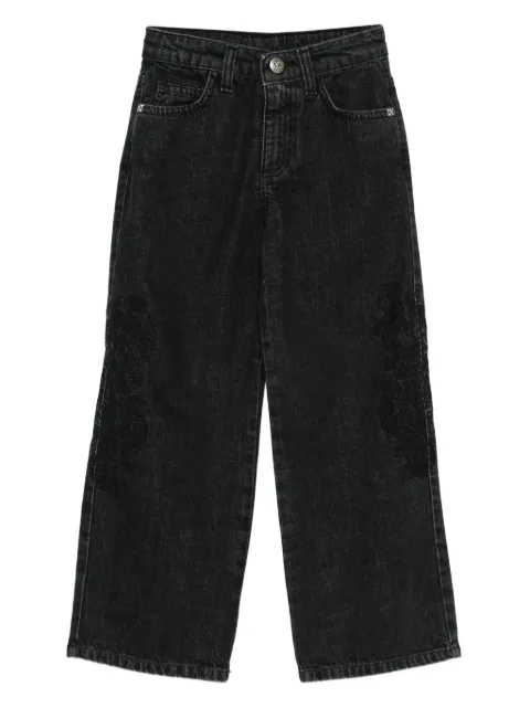 John Richmond Junior logo-patch denim trousers