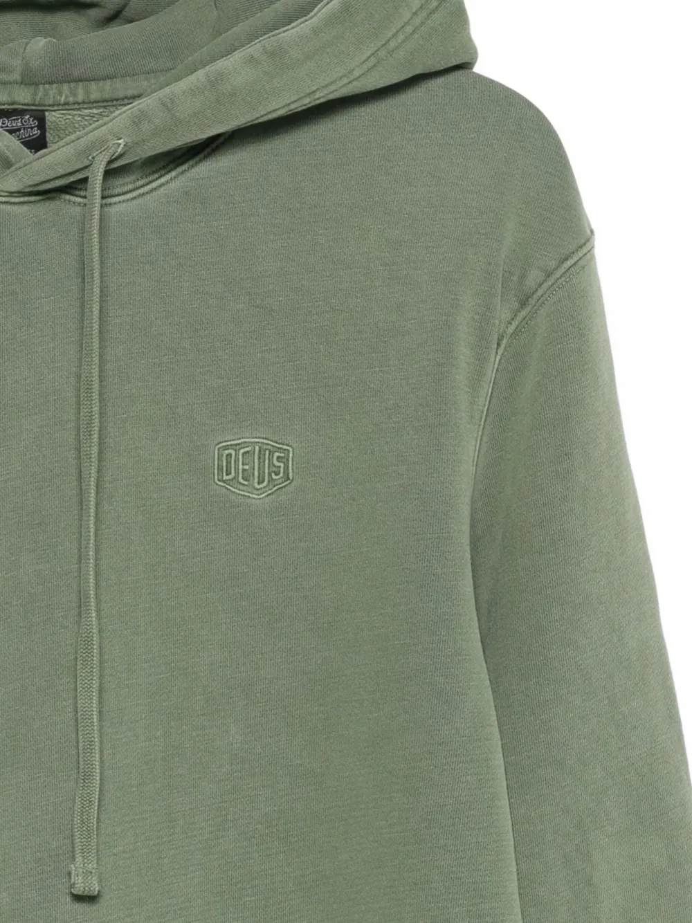 Deus Ex Machina Shield Garment-dyed Hoodie In Green