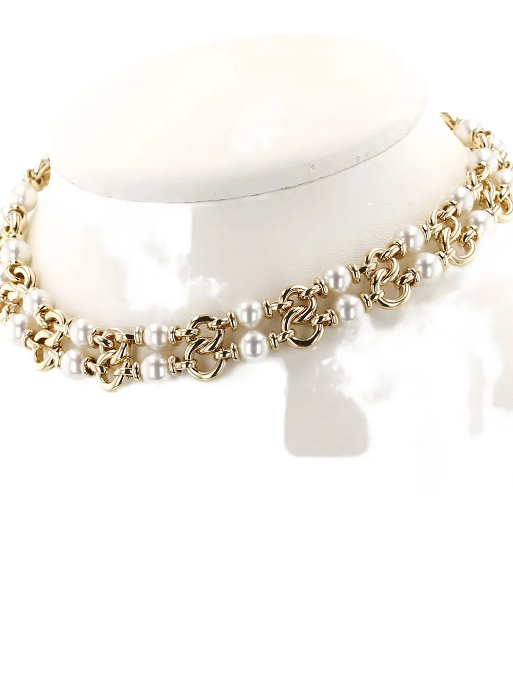 Pre-owned Bvlgari 1980s Yellow Gold Akoya Pearl Necklace