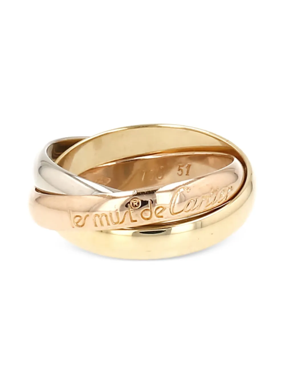 Cartier yellow gold, white gold and rose gold engraved-logo ring | Gold | Image 1