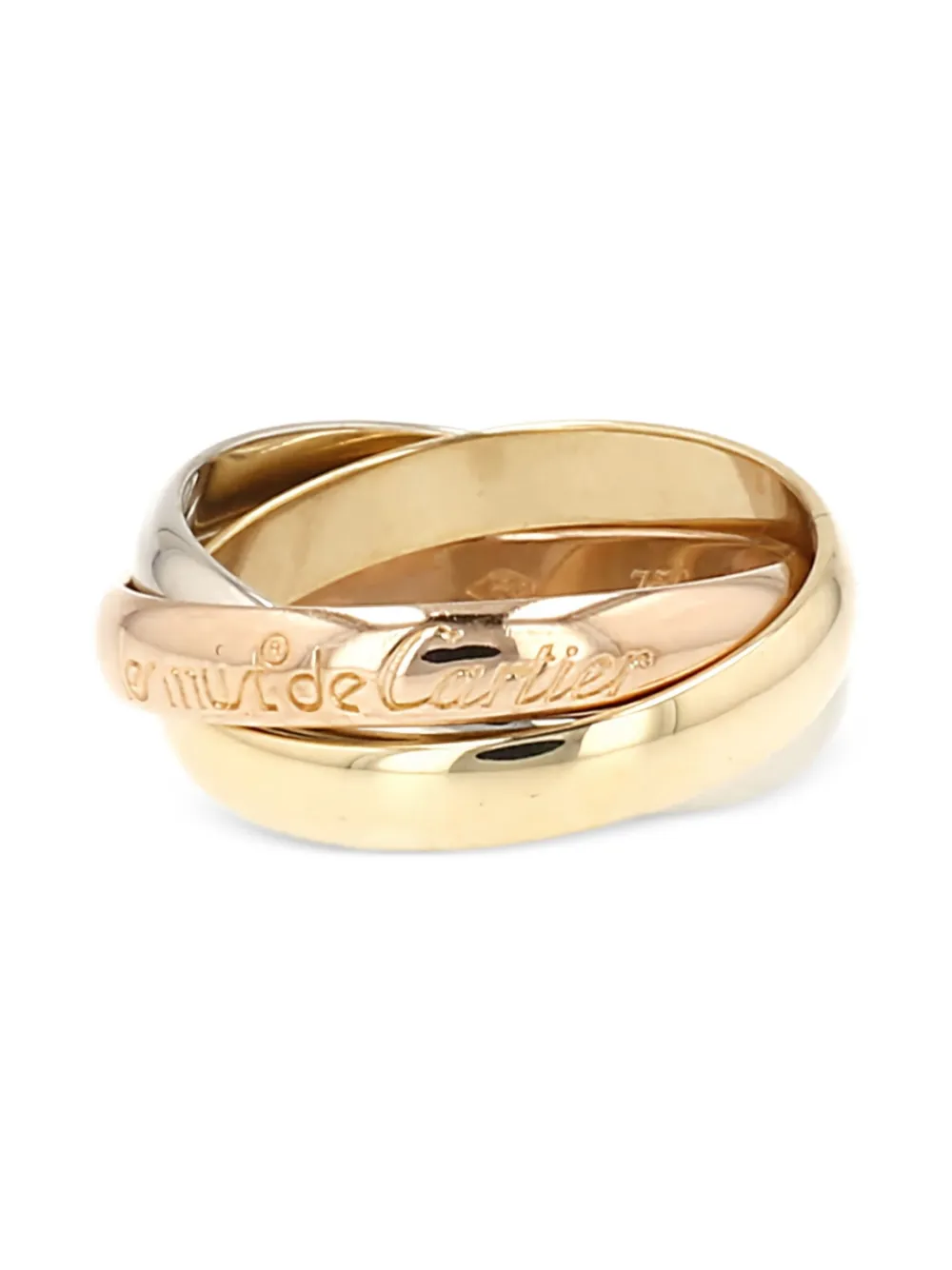 Cartier yellow gold, white gold and rose gold engraved-logo ring | Women | Image 2