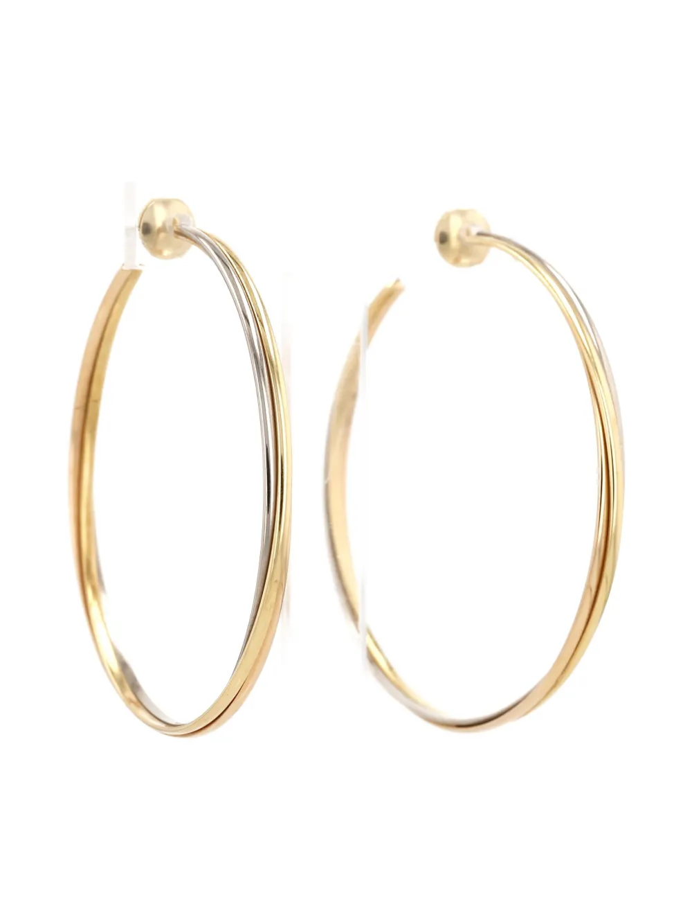 Pre-owned Cartier 1980s Gold Trinity Earrings
