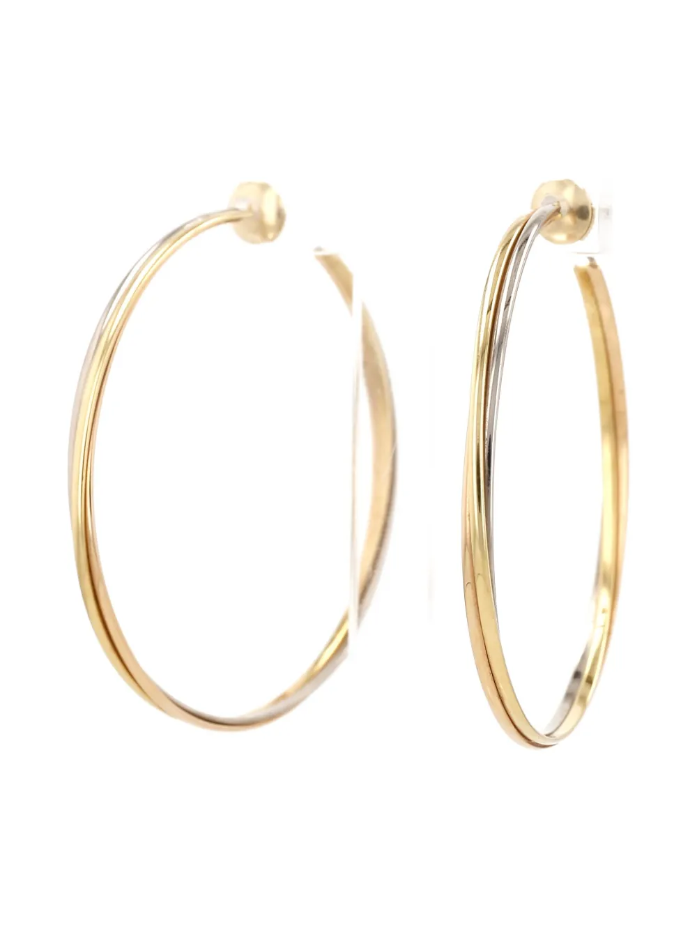 Pre-owned Cartier 1980s Gold Trinity Earrings