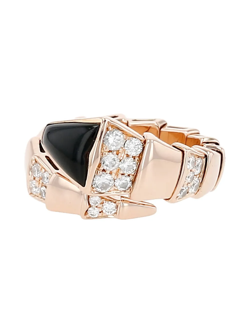 Bvlgari Pre-Owned rose gold Serpenti diamond and onyx embellished ring | Women | Image 2