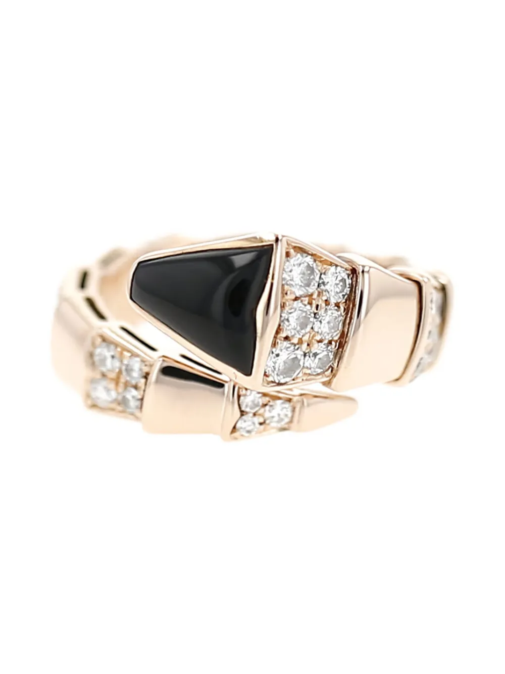 Bvlgari Pre-Owned rose gold Serpenti diamond and onyx embellished ring | Gold | Image 1