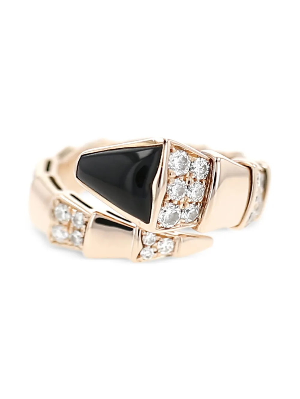 Bvlgari Pre-Owned rose gold Serpenti diamond and onyx embellished ring | Gold | Image 1