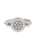 Bvlgari Pre-Owned 1990s white gold Twisted diamond and onyx ring - Silver