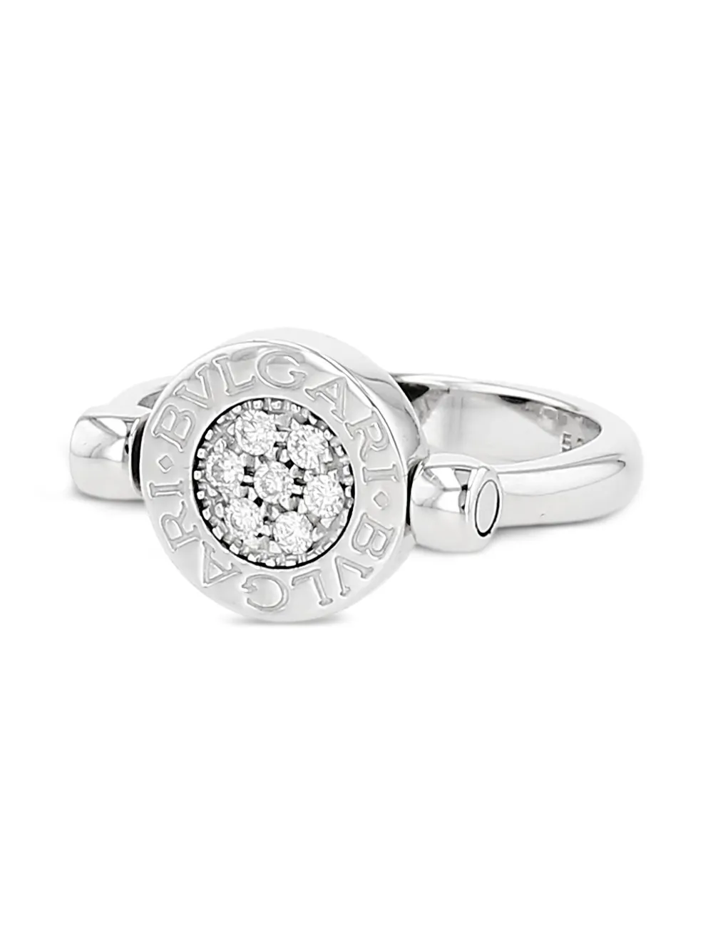 Bvlgari Pre-Owned 1990s white gold Twisted diamond and onyx ring | Image 2