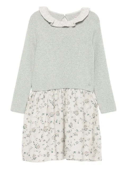Bonpoint ribbed-knit floral-print dress