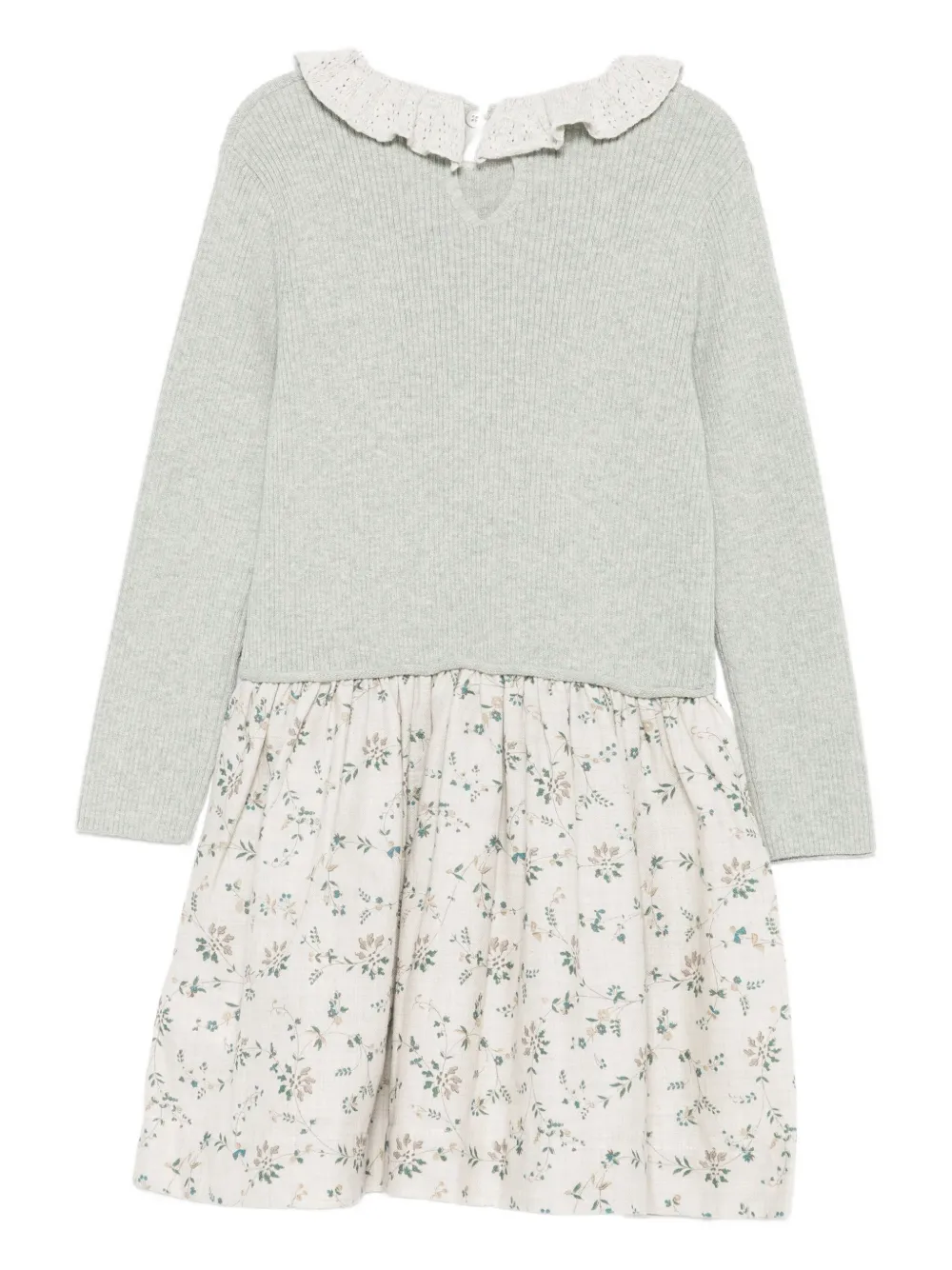 Bonpoint Geripptes Strickkleid mit Blumen-Print | Strickkleid | Image 2
