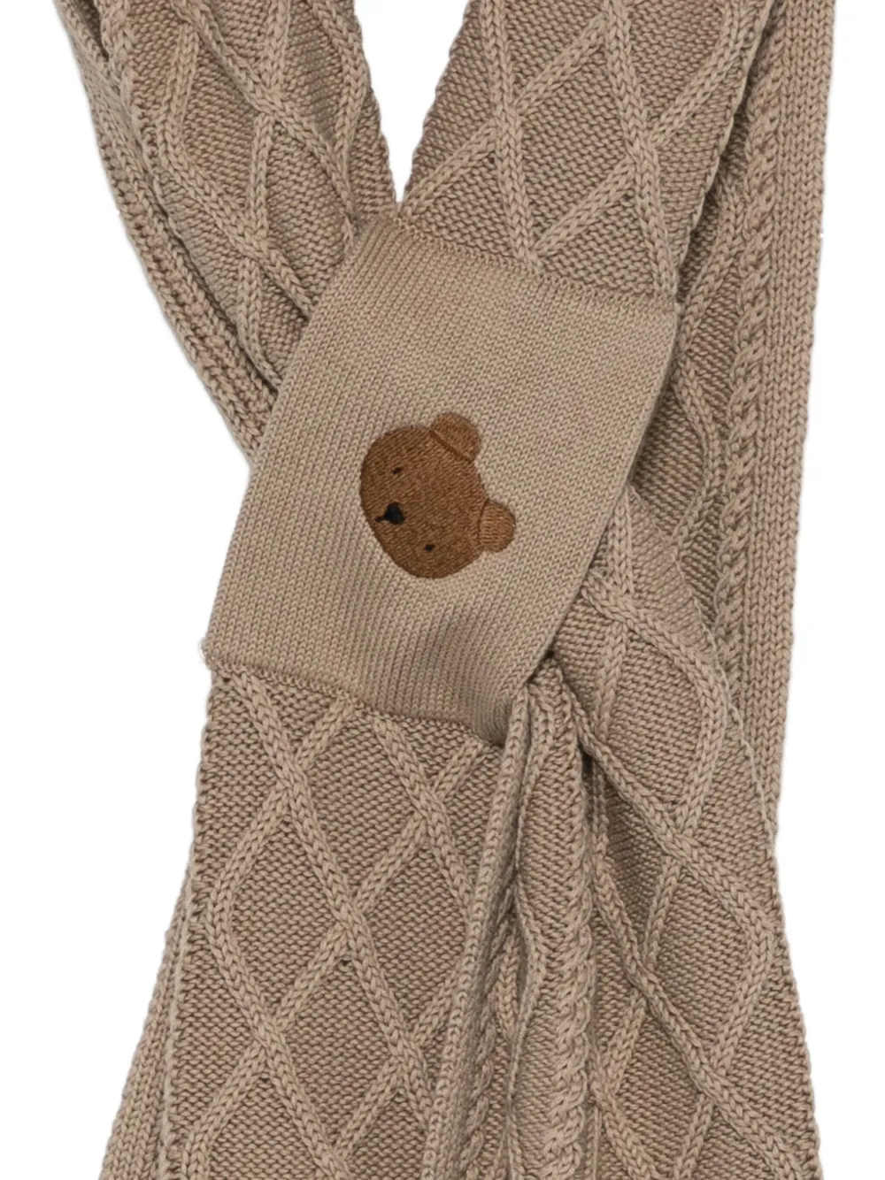 Donsje Aatos cable-knit bear-embroidered scarf | Teen Boy Accessories | Image 2