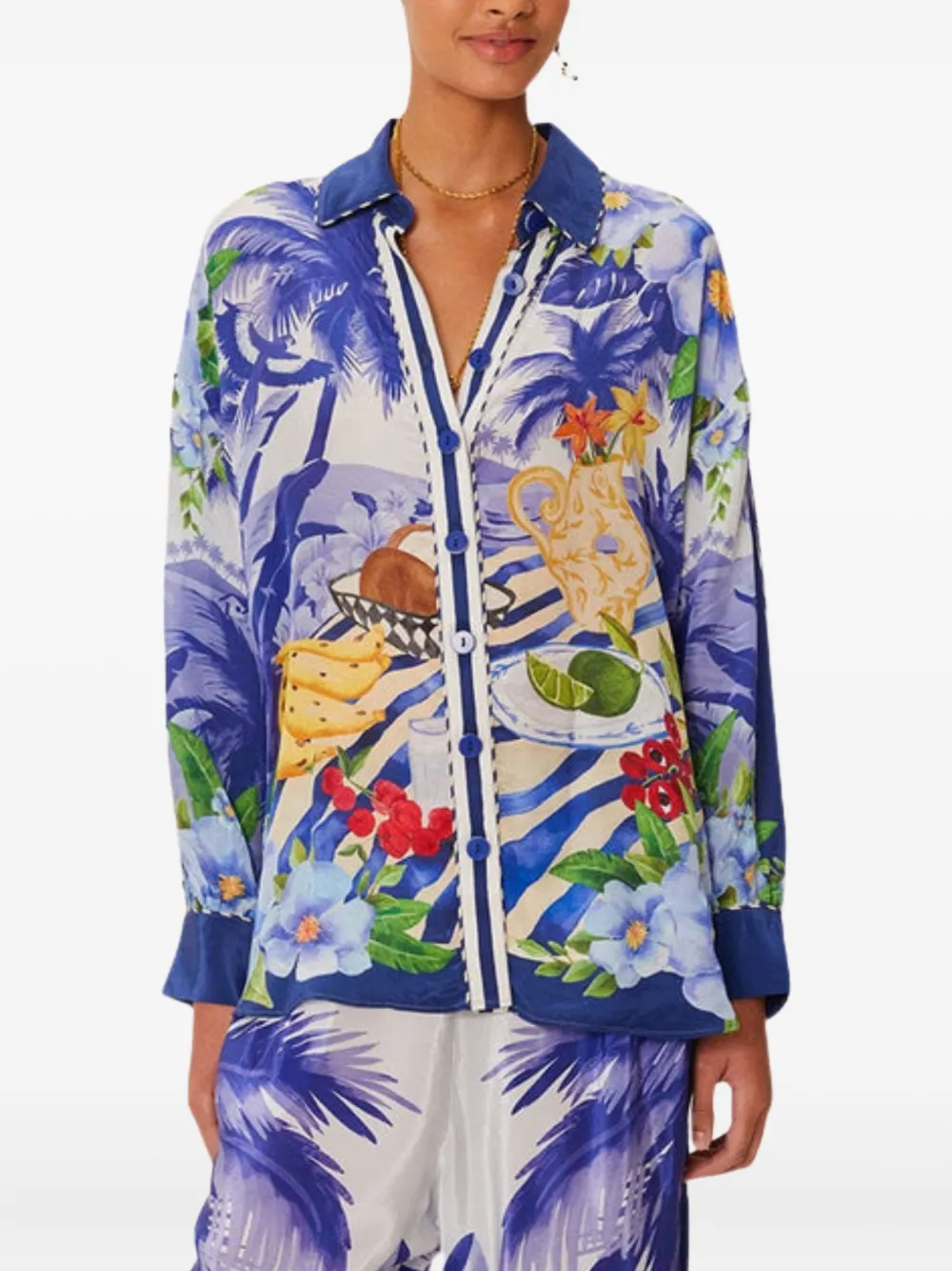 FARM Rio tropical-print shirt | Purple | Image 1