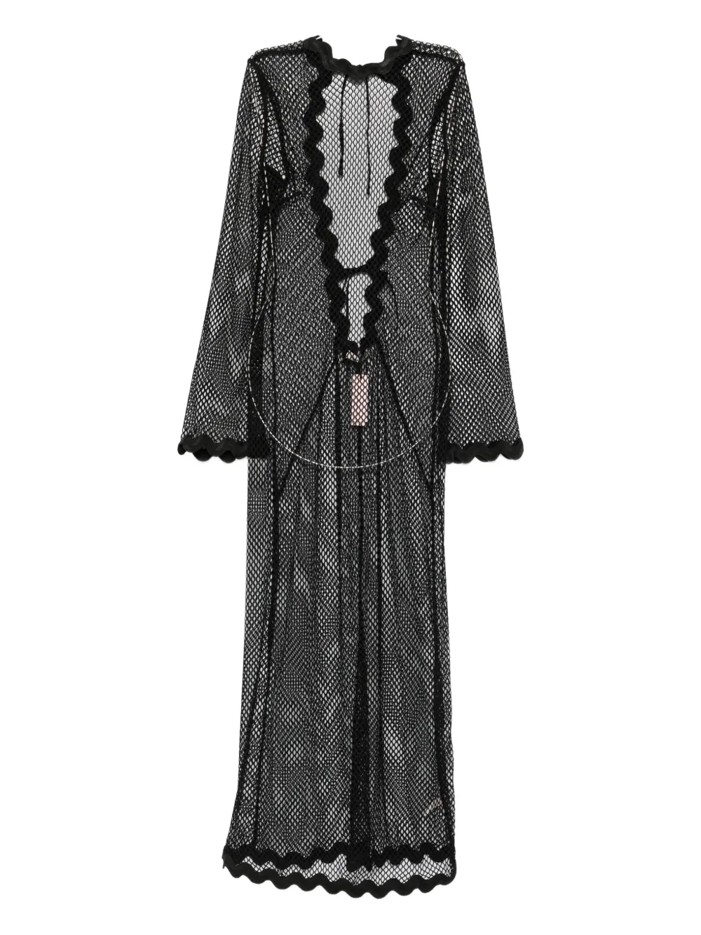 Agent Provocateur Rosana Scallop-trim Mesh Cover-up In Black