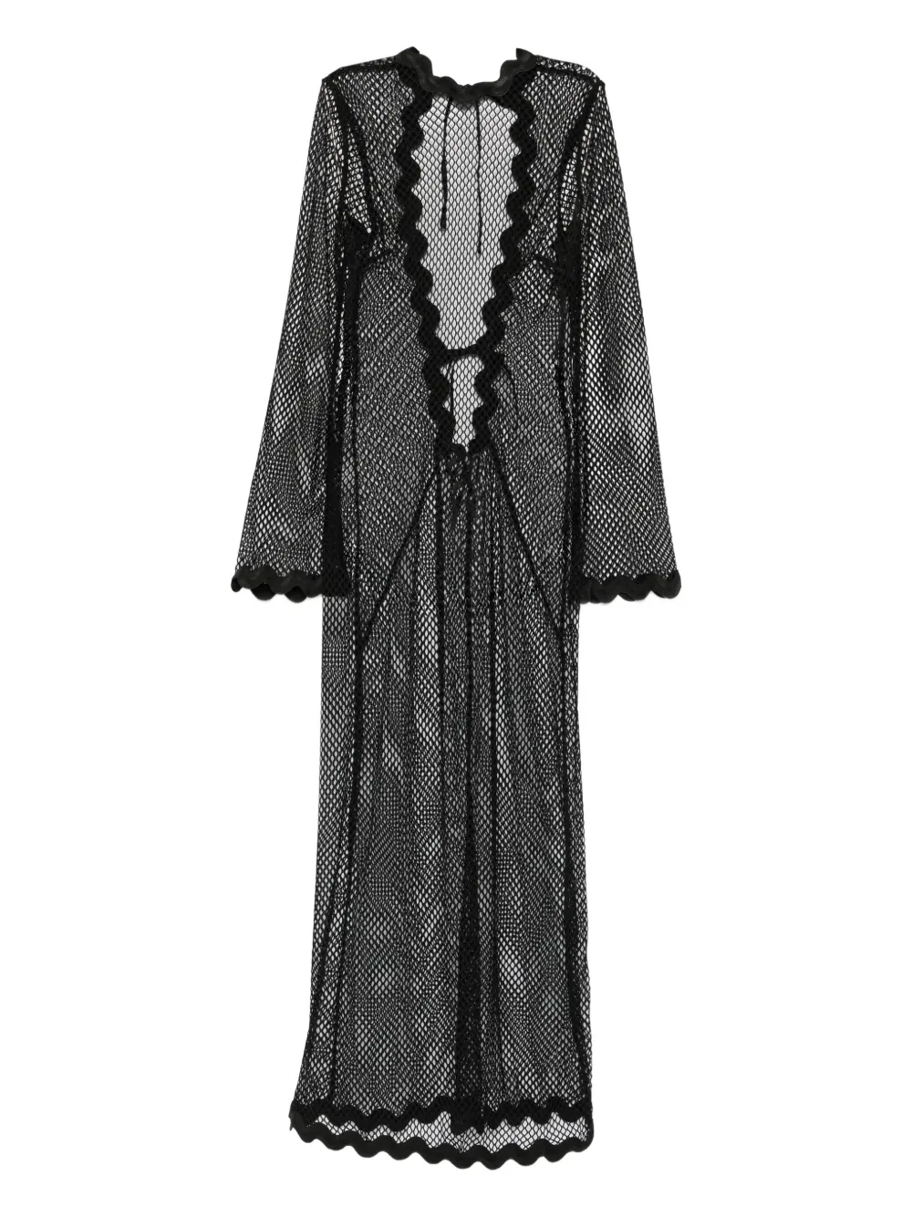 Agent Provocateur Rosana scallop-trim mesh cover-up | Black | Image 1