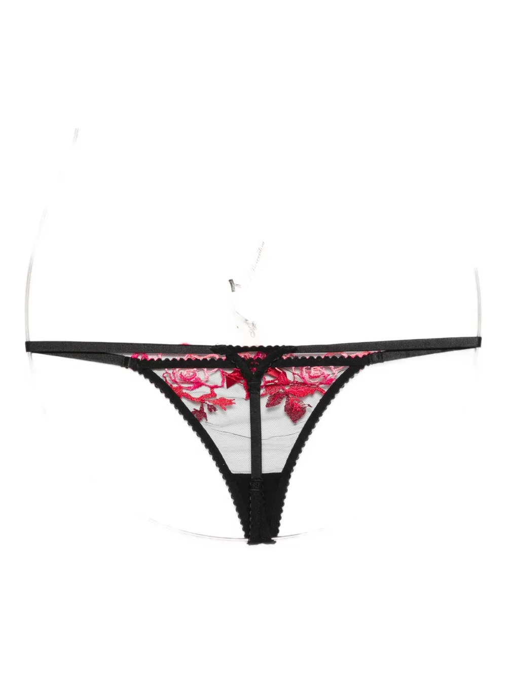 Agent Provocateur Callypso floral-embroidered thong - Zwart