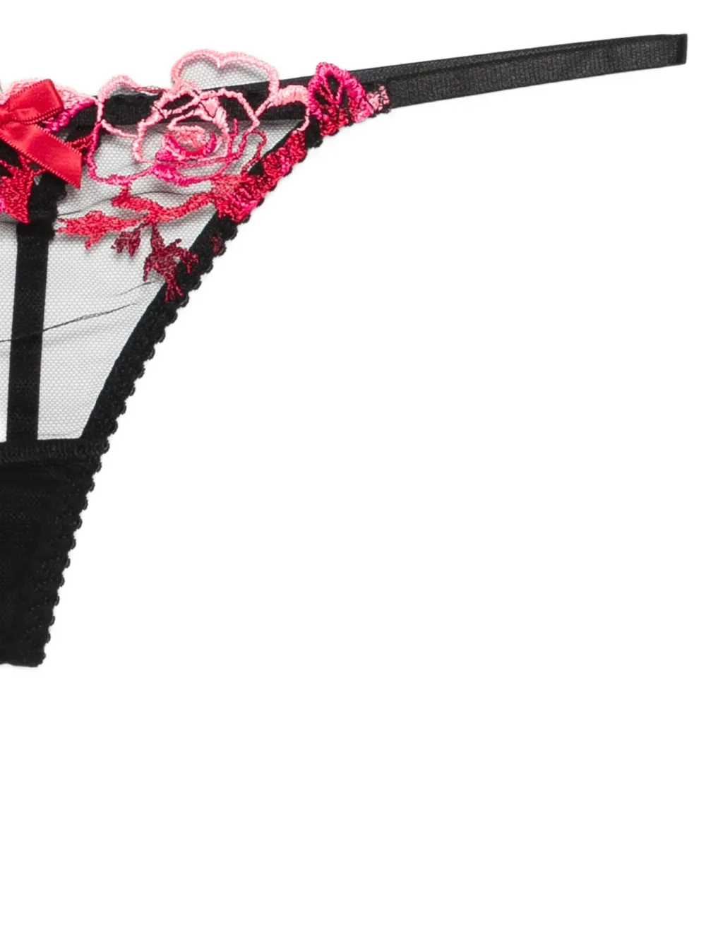 Agent Provocateur Callypso string met geborduurde bloemen Zwart