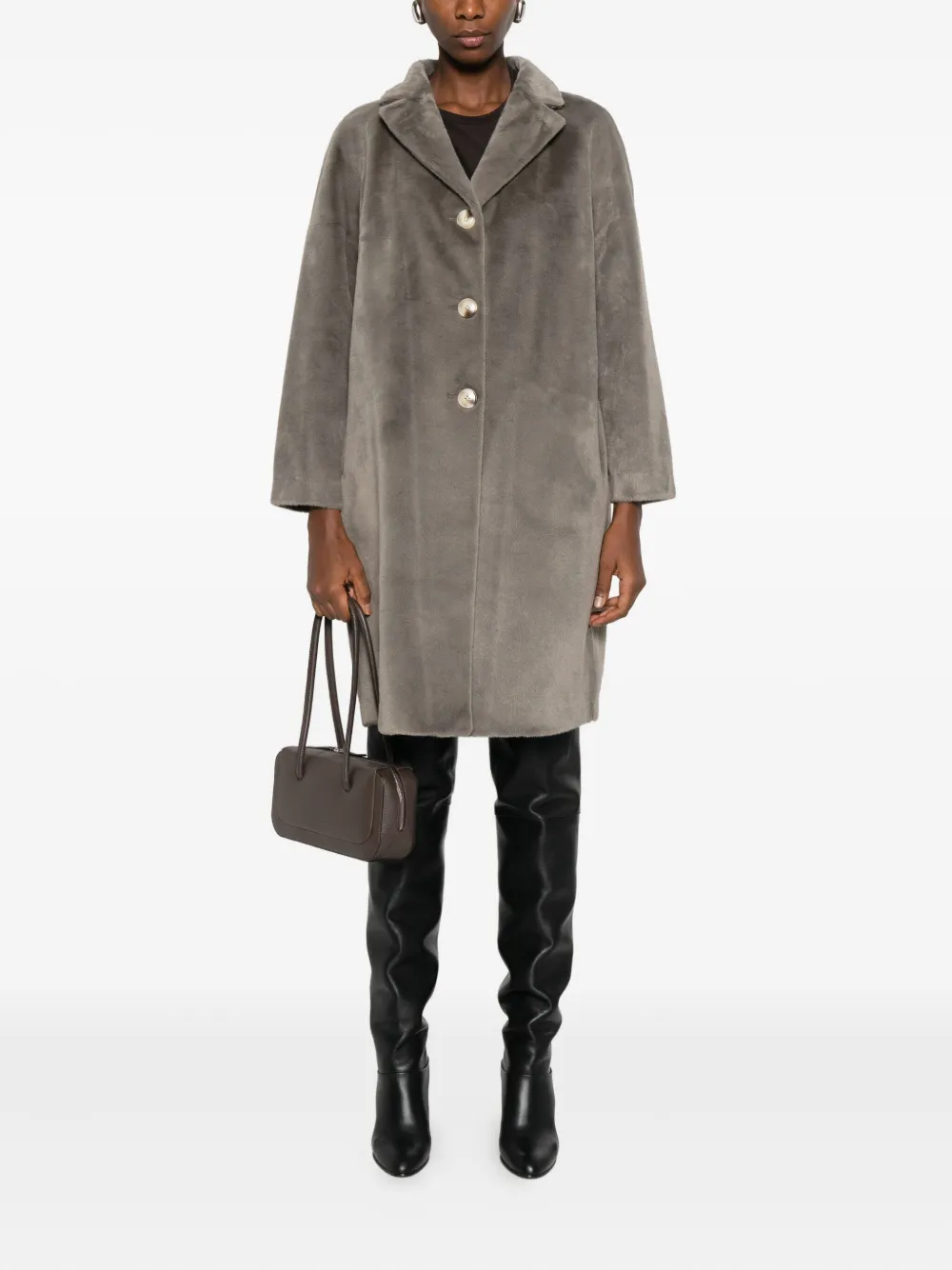 Betta Corradi Single-breasted Coat In Gray