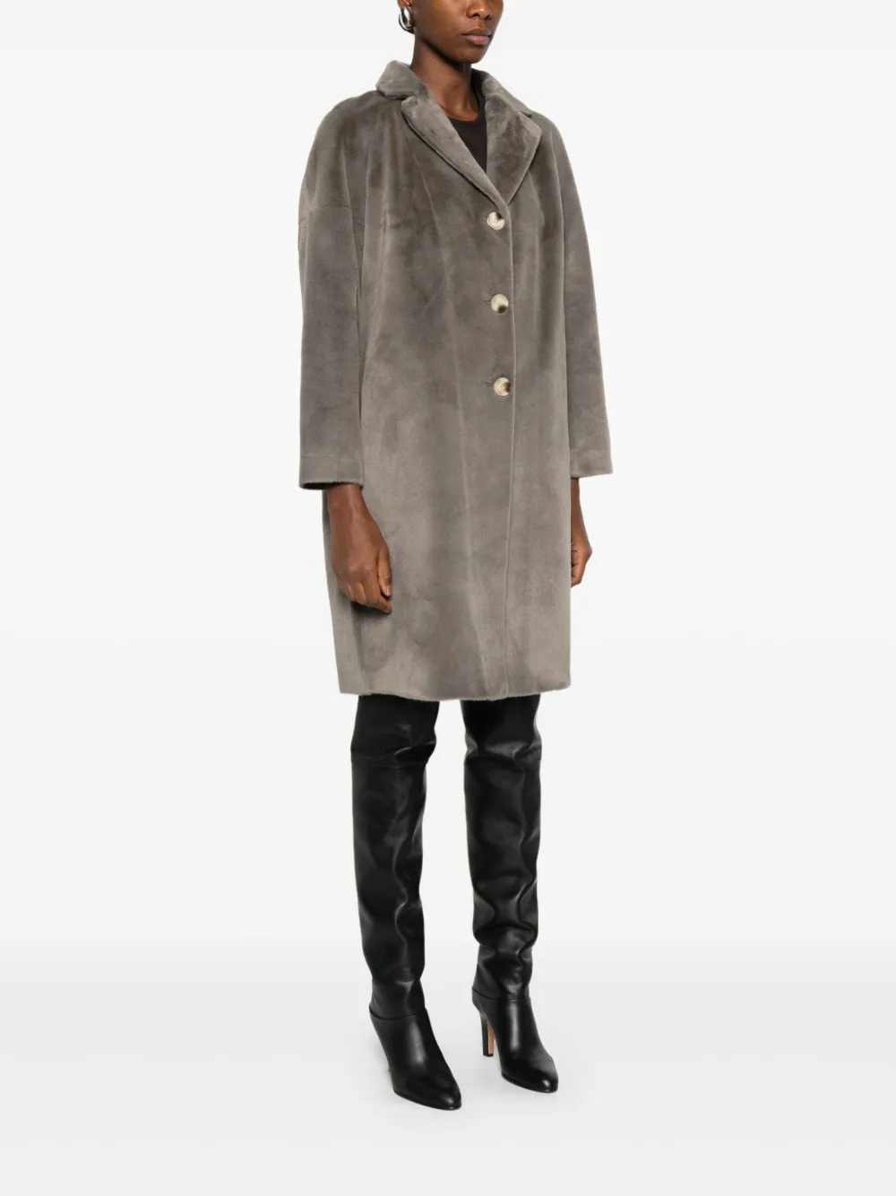 Betta Corradi Single-breasted Coat In Gray