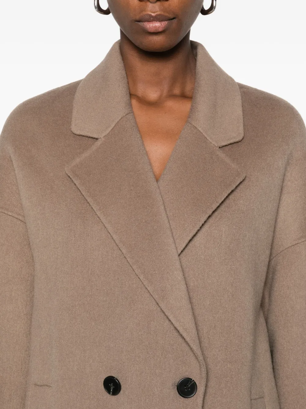 Betta Corradi Double-breasted Coat In Neutral