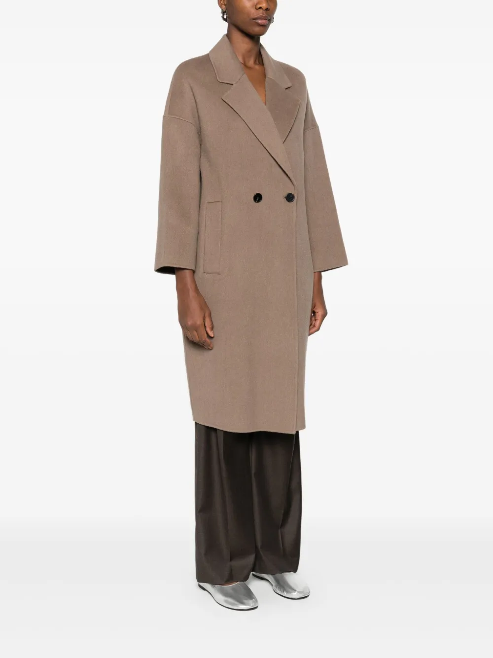 Betta Corradi Double-breasted Coat In Neutral