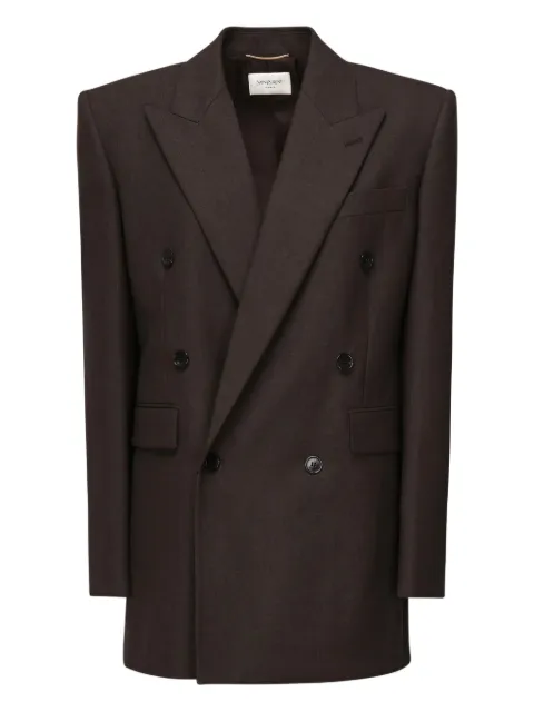 Saint Laurent double-breasted padded-shoulder jacket