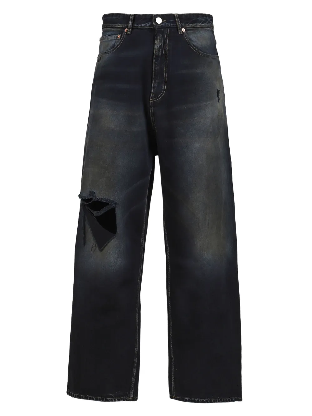 VETEMENTS distressed wide-leg trousers | Black | Image 1